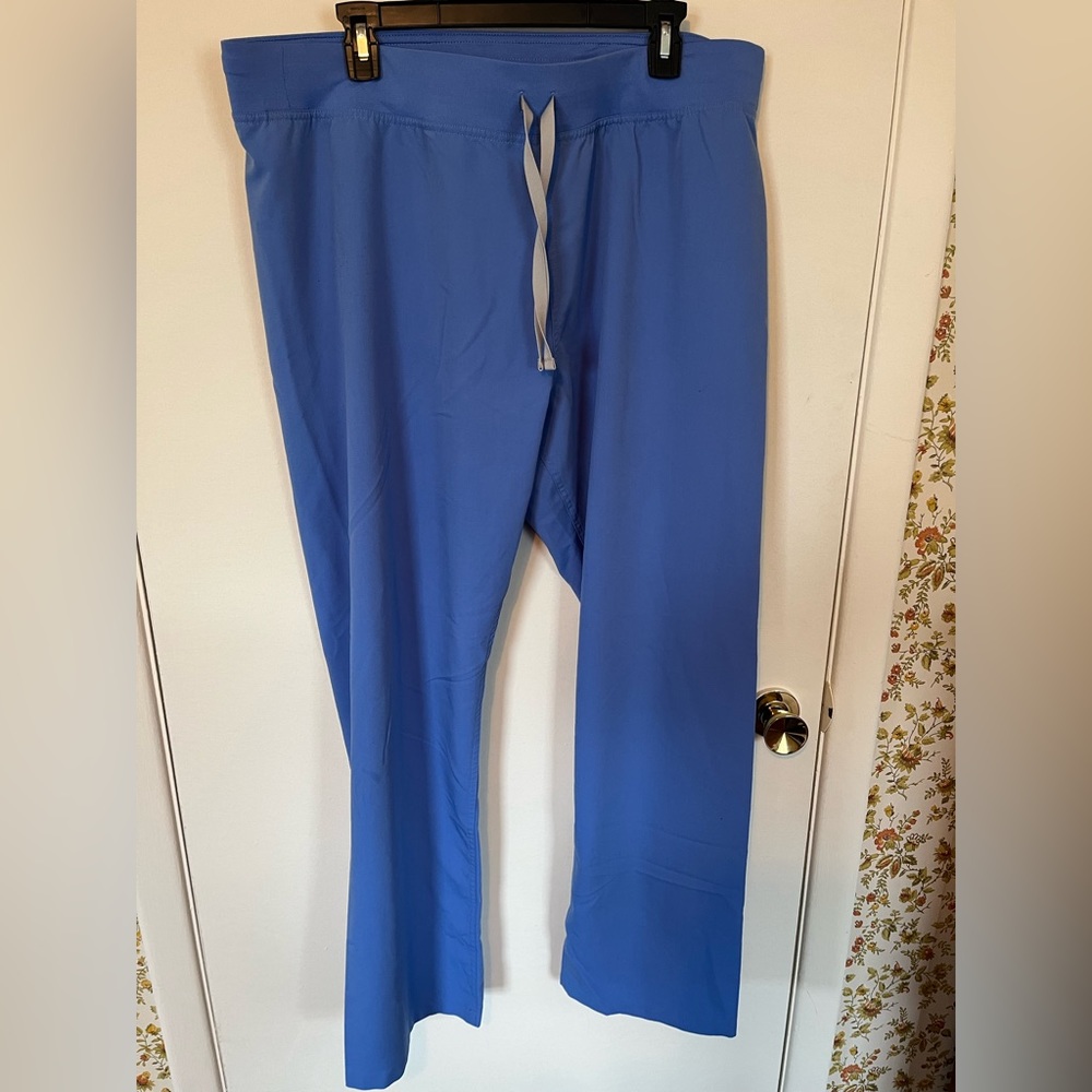 Figs Ceil blue high watered Livingston basic scrub pants